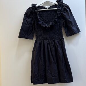 Ganni Black Ruffle Kids Dress
